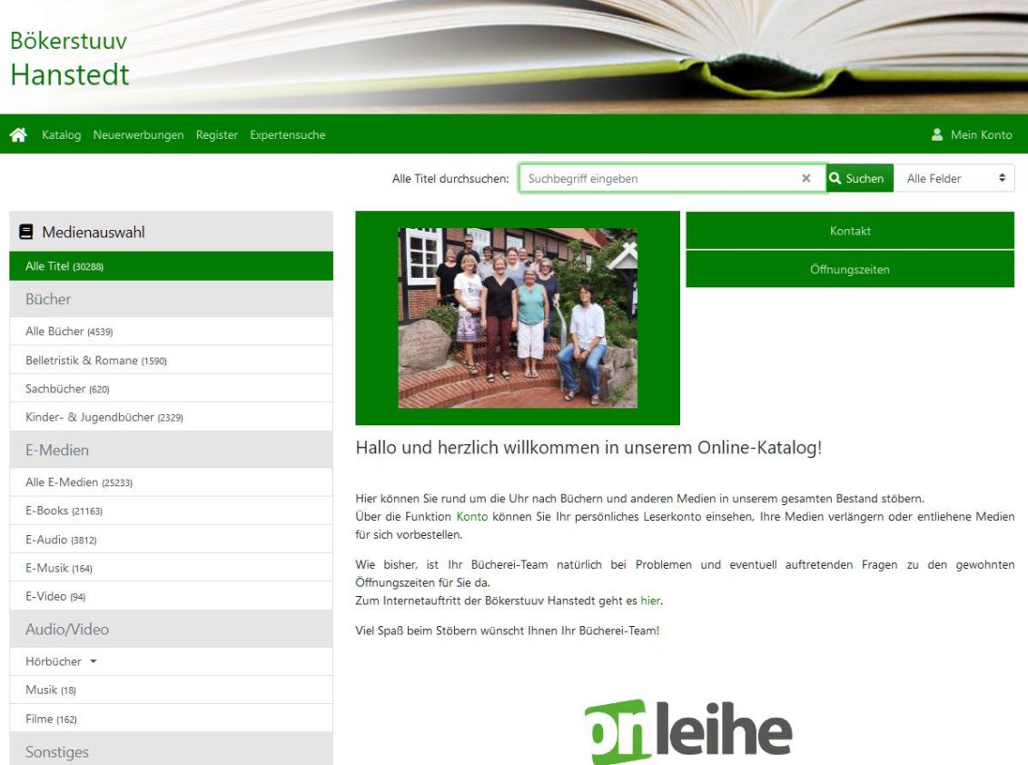 Der Online-Katalog der Bökerstuuv