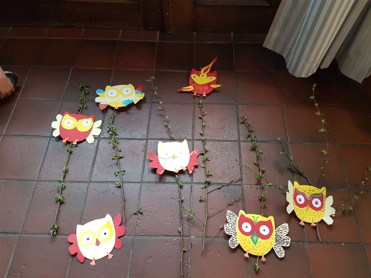 Eulen vom BBk gebastelt.